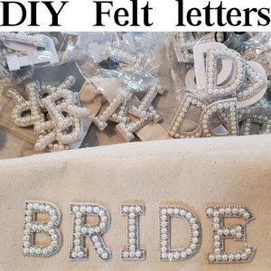 Bride Bling DIY Pearl patch, Rhinestone Pearl Letter Patches Bride Letters